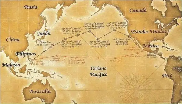 “马尼拉大帆船”航行路线